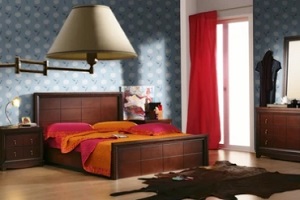 beautiful bedroom with awesome wall covering