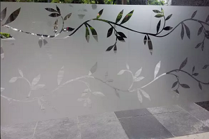 decorative film installed on glass