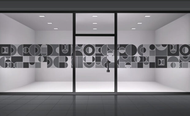 geometrical design for glass partition