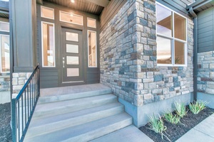 sidelights front window stairs and railing