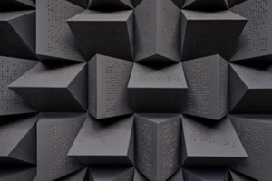 weird shape acoustic panels installed