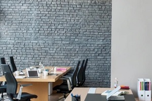 office wall covered with design