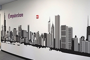 Custom wall covering cityscape