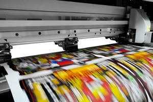 large format printer prining colorful designs