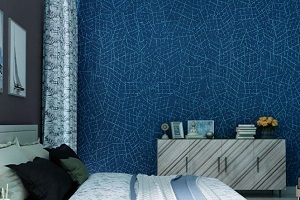 bedroom with textured wall