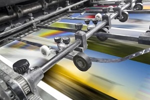 offset printing machine at work