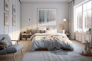 well designed bedroom with tarralon wall coverings