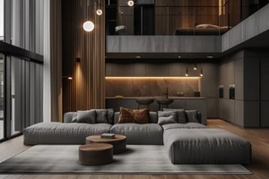 dark and open space living room or hotel