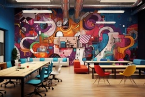 artwork office interior background