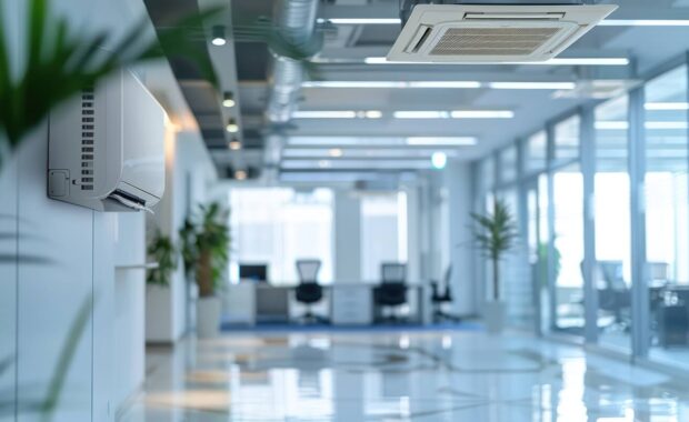 modern office corridor with air conditioning