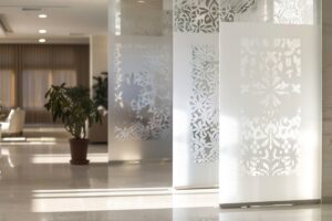 acrylic wall panels in lobby