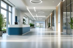 modern office reception area