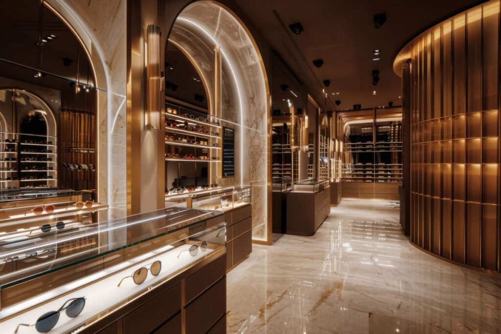 acrylic mirrored retail sunglass display