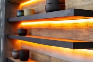 backlit acrylic retail shelf