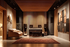 Acoustic art panels music room