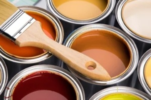 paint boxes with a brush