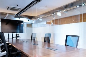 an office boardroom partition
