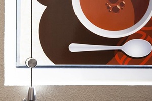 close up of acrylic panels with hardware