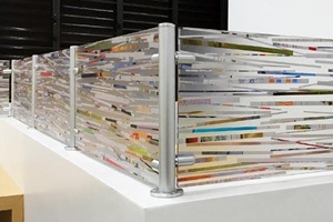 acrylic mirror divider in an office