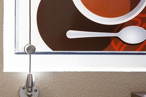 acrylic mirror installed in a cafe