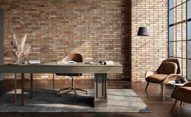 modern office interior in loft, industrial style