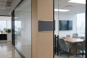 modern office meeting room with glass walls